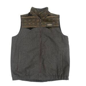 Cinch Concealed Carry Bonded Vest Wolly Gray Aztec Mens Sz M Wool Western